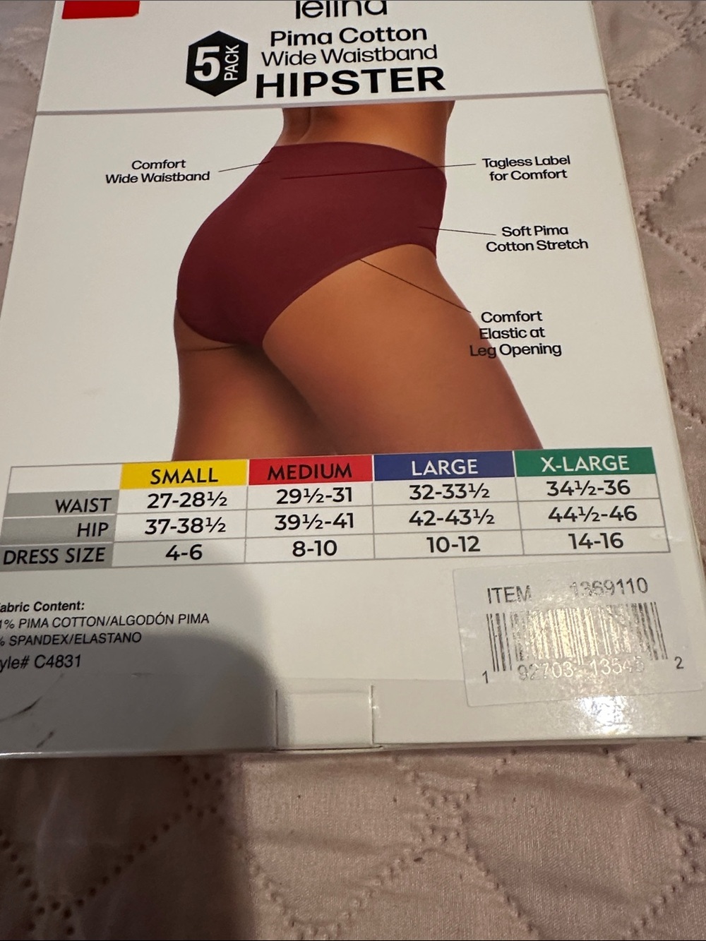 Felina Hipster 5-Pack in Berry, Pink & White - Picture 3 of 4